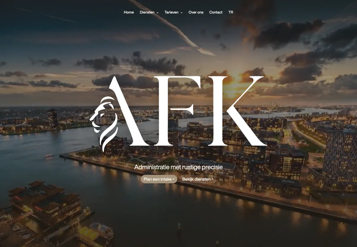 Homepage van AFK Administratie