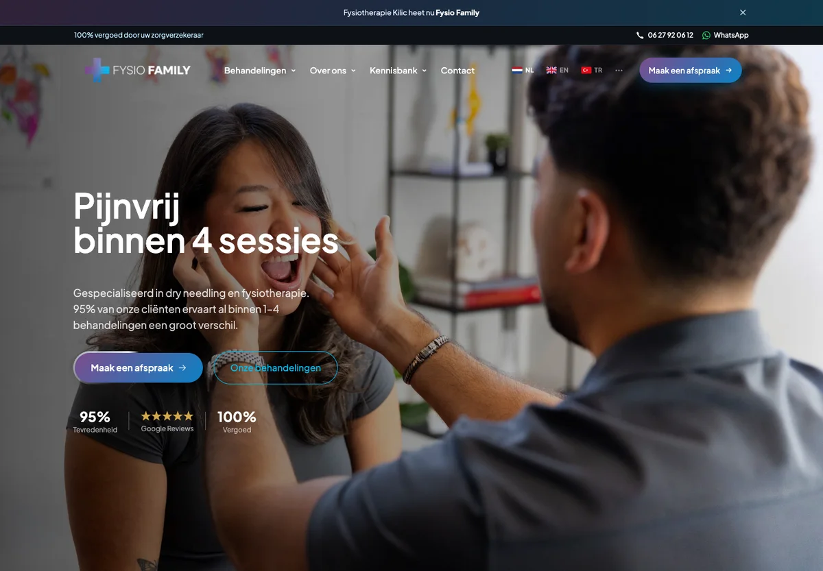 Homepage van Fysio Family