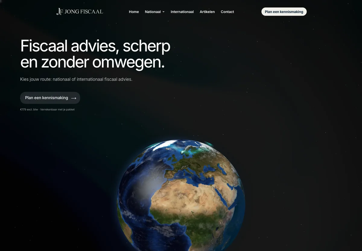 Homepage van Jong Fiscaal